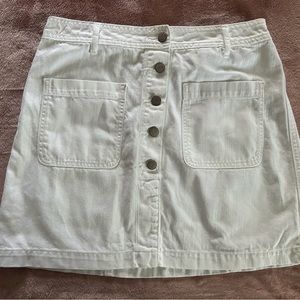 White denim mini skirt